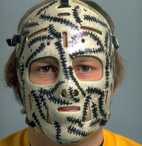 Goalie Mask - Gerry Cheevers - Boston Bruins - Stitches Mask