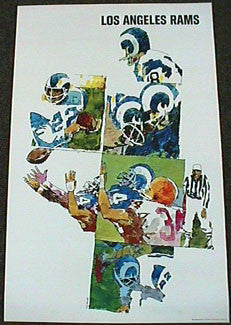 Vintage NFL Poster 1968  Los Angeles Rams