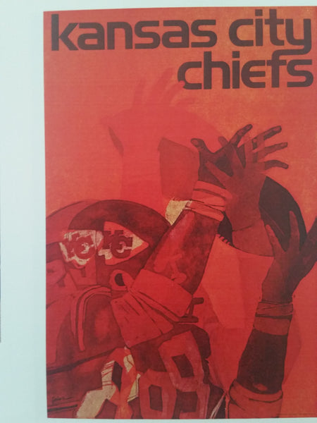 Vintage NFL Poster 1968 Kansas City Chiefs Original