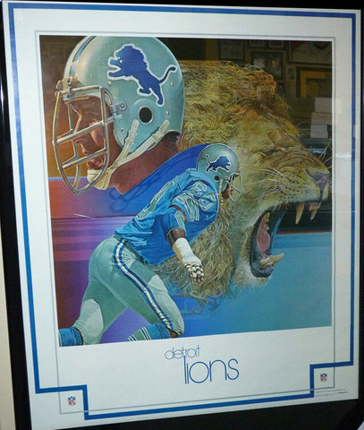 NFL Vintage Damac Detroit Lion's 1979 Poster