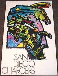 Vintage NFL Poster 1968  San Diego Chargers