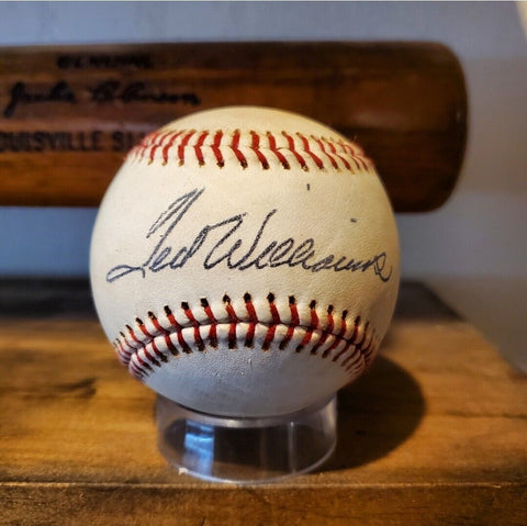 Ted William's Autographed Baseball. Reproduction Souvenir Ball
