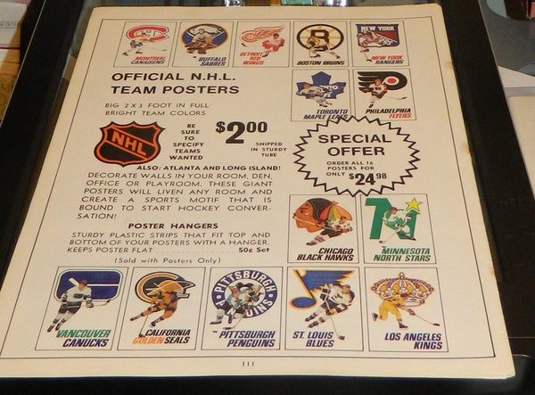 Lot of Vintage NHL Posters 1968 - 1972  All 16 13 x 19 Reproductions